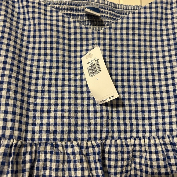 Blue gingham Old Navy puff sleeve v-neck dress NWT - Picture 4 of 7